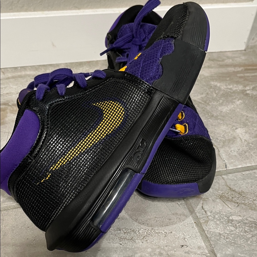 Black & Purple Men's Athletic Sneakers with Gold Accents - Picture 3 of 7